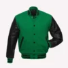 green-wool-body-black-leather-sleeves-varsity-jacket