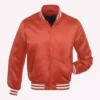 orange satin varsity jacket